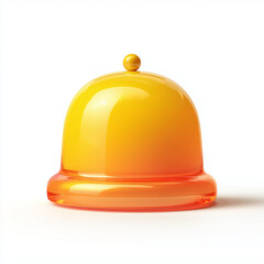 AI-generated 3D glossy orange-yellow notification bell icon on white background.