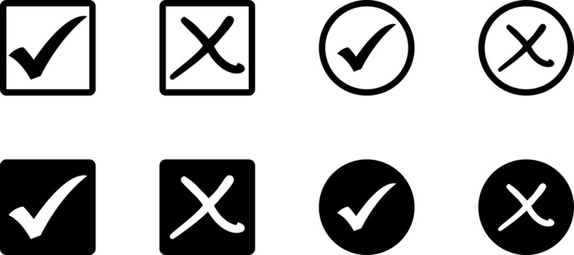 Checklist and cross sign icon