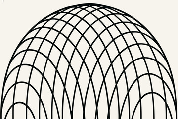 Pattern arc abstract intersecting dynamic structure arcs illustration vector grid