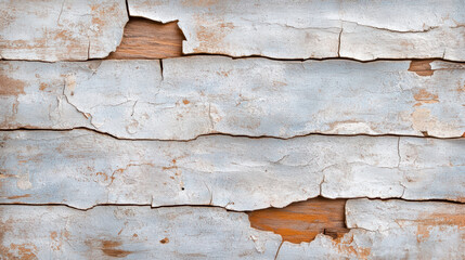 Cracked paint on old wall with wooden texture creates vintage artistic effect