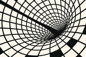Naklejka premium Lines vector perspective tunnel flowing collapsing tunnelwave distortion diagonal illustration geometric grid