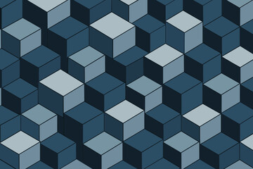 Obraz premium Block overlapping vector mesh arranged illustration blocks pattern geometric cubic symmetry creating