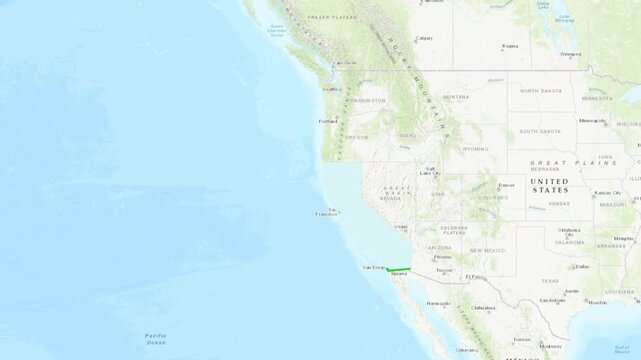 California United States Map Animation vector animation outline map motion graphic usa state map design