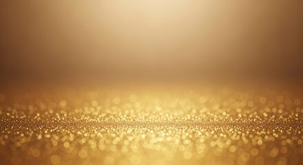 A close-up, low-angle shot of a shimmering golden surface with bokeh lights, creating a luxurious and celebratory atmosphere.