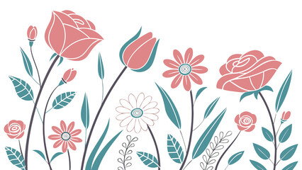 Delicate floral arrangement featuring roses tulips and daisies in pastel shades