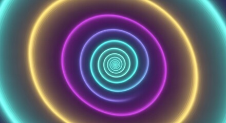 "Hypnotic Spiral Tunnel of Vibrant Neon Lights for Dynamic Backgrounds and Design Concepts | AI Generated"