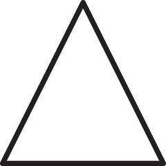 Simple Black Triangle Outline Geometric Shape Isolated On White Background