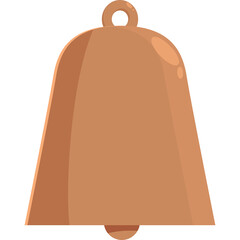 Simple Bronze Bell With Handle Ring And Clapper Isolated On Transparent Background For Notifications And Alerts