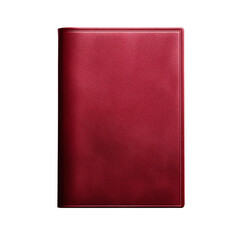 Rich crimson red passport with blank cover and no lettering isolated on white background