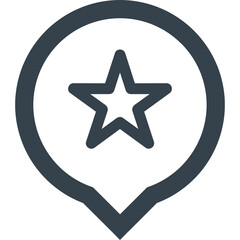 Simple Dark Blue Star Icon Inside Location Pin Marker Symbol On Transparent Background Minimalist Graphic Element For User Interface Design