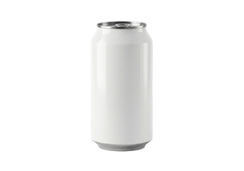 Blank aluminum can isolated PNG on transparent background, soda or beer container for branding and design mockups