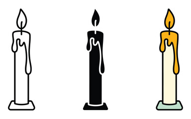 Candle icon vector. creating warm, inviting atmospheres symbol. vector illustration.