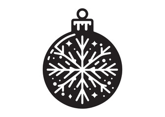 Obraz premium christmas ornament logo silhouette vector, ornament decoration silhouette vector illustration, christmas bauble vector silhouette, christmas ball decorative logo silhouettes vector 