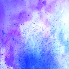 Abstract watercolor texture with vibrant blue and purple hues