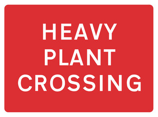 Obraz premium Heavy Plant Crossing red road sign, rectangle vector illustration