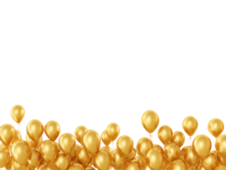 Gold Balloons Footer Isolated on transparent background
