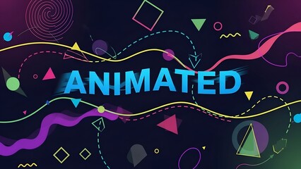 Colorful Abstract Animated Graphic with Dynamic Lines Geometric Shapes and Vibrant Colors for Digital Design