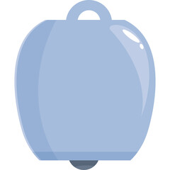Simple Light Blue Bell Icon With A Black Clapper Hanging From A Loop On Top Isolated On A Transparent Background Minimalist Design