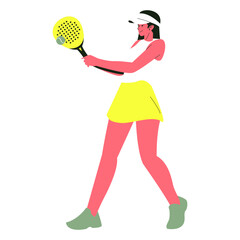 Woman Playing Padel Illustration