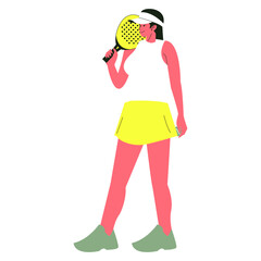 Woman Playing Padel Illustration