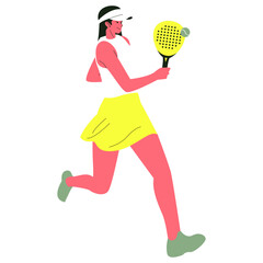 Woman Playing Padel Illustration