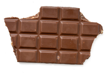 Photo of chocolate bar taken with a high-resolution camera using the focus-stacking technique on a white background.