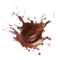 Handwritten Imitation Chocolate Splash Top View Isolated on Transparent Background