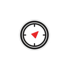 Minimalist Compass Red Arrow Icon
