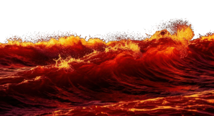 Fiery wave cresting with vibrant energy, a powerful force of nature conveying intensity and passion, perfect for themes of climate change, abstract concepts, or dramatic visuals