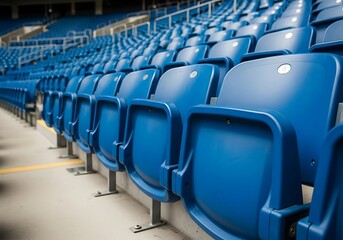 Fototapeta premium Empty Blue Stadium Seats Perspective