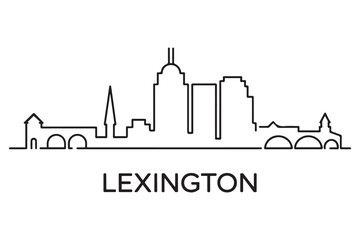 Obraz premium Lexington Line Art skyline silhouette. Black Lexington city design. with white background