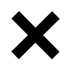 X icon vector on white background. cross icon