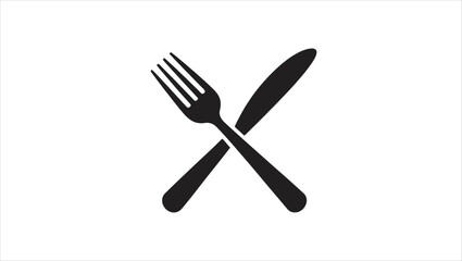 Classic black silhouette of a restaurant symbol perfect for culinary branding and signage