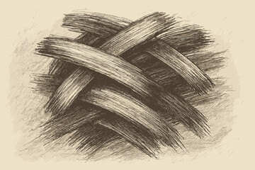 Obraz premium Layered canvas brushstroke sketchy illustration textures fading thickness artistry messy brush dynamic