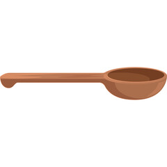 Simple Wooden Spoon Isolated on Transparent Background Cleanly Designed Kitchen Utensil for Scooping and Serving Tasks Realistic Render of Natural Material Brown Wood Grain Texture