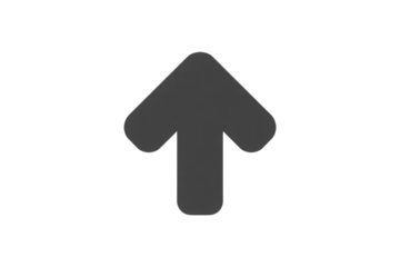 A dark gray upward arrow on a transparent background, simple and clean design. background removed