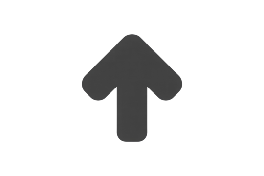 A dark gray upward arrow on a transparent background, simple and clean design. background removed