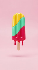 Delicious sweet cold colorful popsicles summer food scene