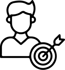 man target line person icon vector