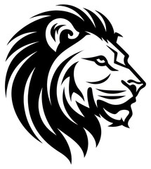 Fototapeta premium PNG Silhouette lion head logo astronomy wildlife outdoors.