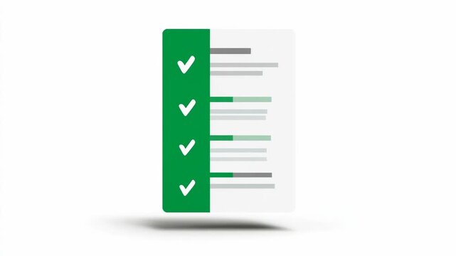 Completing a checklist with successful marks at every step for a task in a clear layout