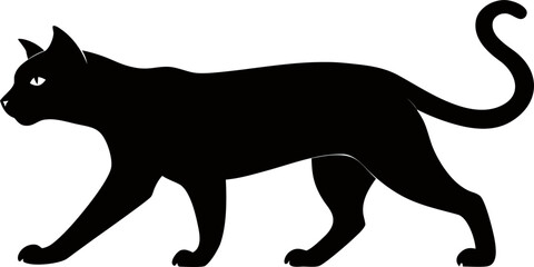 A mysterious and powerful silhouette, this black cat silhouette captures the essence of the animal's elegance and serenity.