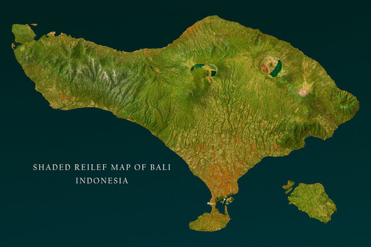 7K Shaded Relief Map of Bali, Indonesia &ndash; Style 2