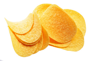 Potato chips isolated on white