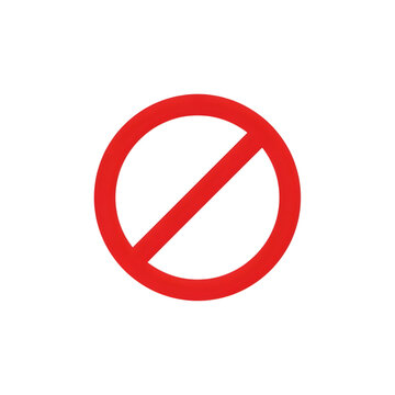 Red No Symbol Forbidden Sign Black Background
