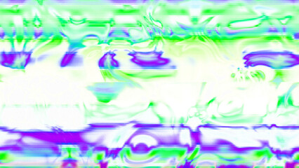 Abstract psychedelic glitch waves with neon colors, distorted digital fluid texture and VHS scanline effect