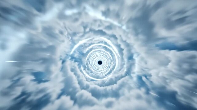 Hyperspeed tunnel flight through dynamic clouds, futuristic journey, exhilarating motion