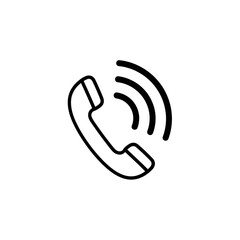 Ringing Phone Call Icon Black Background Line Art