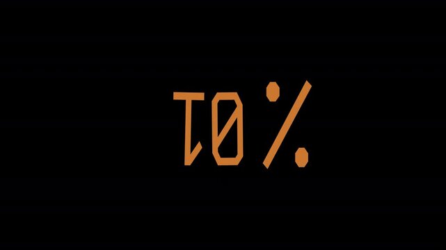 Seamless Pattern Loop Modern Graphic animation 10 Percent Promotion Element Number Icon. Suitable for contexts related to promotion, achievement, or completion on transparent background. 