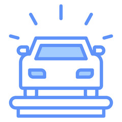 Showroom Outline Blue Color Icon